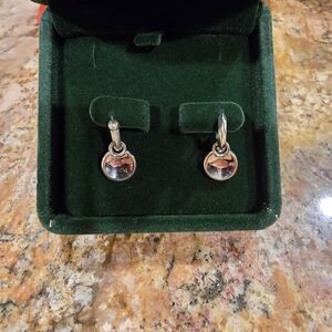 Movado Sterl8ng Silver Disk Hoop Earrings